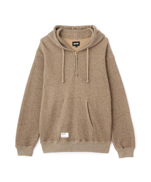 Schott（ショット）の「Schott/ショット/SALT AND PEPPER HALF ZIP HOODED SWEAT/ソルトアンドペッパー ハーフジップ パーカー（パーカー・メンズ・ベージュ/チャコールグレー・M/L/XL/2XL）」の21枚目の写真