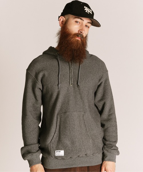 Schott/ショット/SALT AND PEPPER HALF ZIP HOODED SWEAT/ソルトアンドペッパー ハーフジップ パーカー