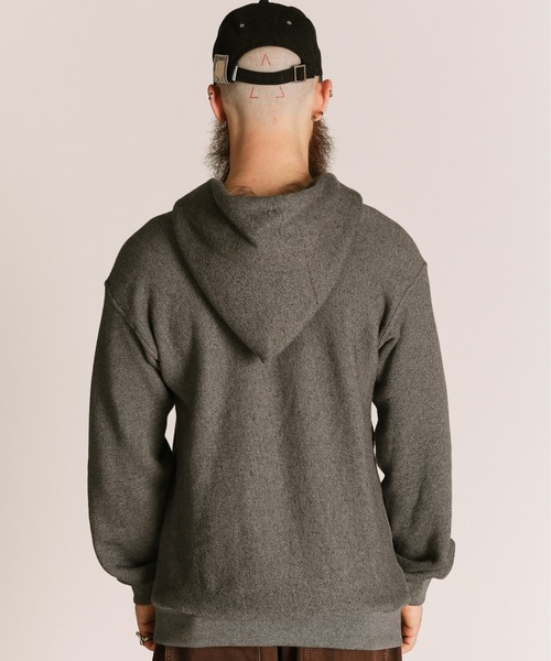 Schott（ショット）の「Schott/ショット/SALT AND PEPPER HALF ZIP HOODED SWEAT/ソルトアンドペッパー ハーフジップ パーカー（パーカー・メンズ・ベージュ/チャコールグレー・M/L/XL/2XL）」の6枚目の写真