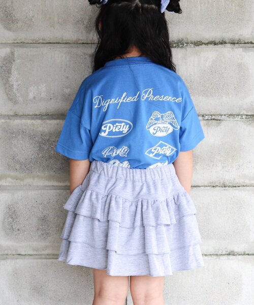 CIAOPANIC TYPY（チャオパニックティピー）の「【KIDS】ムジ花柄ティアードスコート（スカート・キッズ・グレー/ホワイト・SMALL/MEDIUM/LARGE/X-LARGE/XX-LARGE）」の14枚目の写真