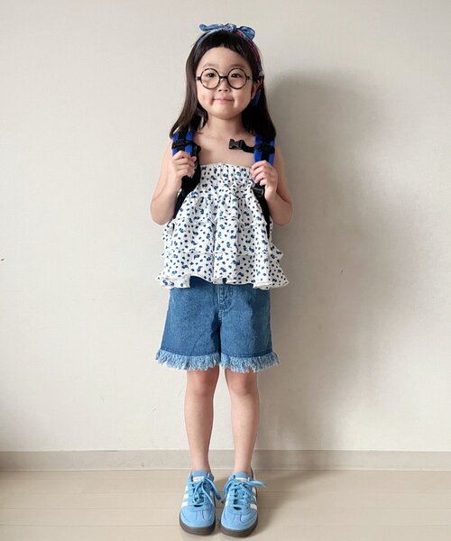 CIAOPANIC TYPY（チャオパニックティピー）の「【KIDS】ムジ花柄ティアードスコート（スカート・キッズ・グレー/ホワイト・SMALL/MEDIUM/LARGE/X-LARGE/XX-LARGE）」の15枚目の写真