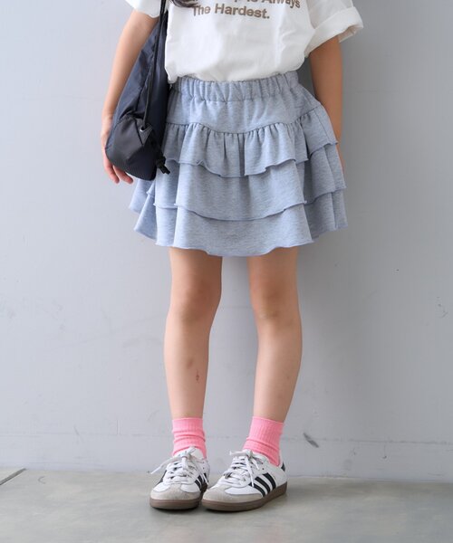 CIAOPANIC TYPY（チャオパニックティピー）の「【KIDS】ムジ花柄ティアードスコート（スカート・キッズ・グレー/ホワイト・SMALL/MEDIUM/LARGE/X-LARGE/XX-LARGE）」の18枚目の写真
