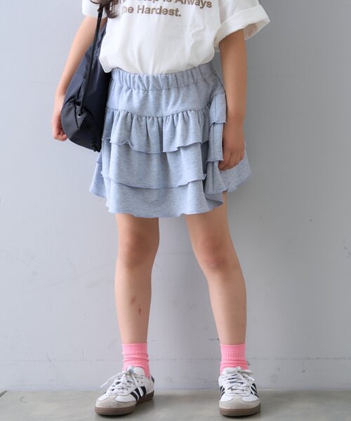 CIAOPANIC TYPY（チャオパニックティピー）の「【KIDS】ムジ花柄ティアードスコート（スカート・キッズ・グレー/ホワイト・SMALL/MEDIUM/LARGE/X-LARGE/XX-LARGE）」の19枚目の写真