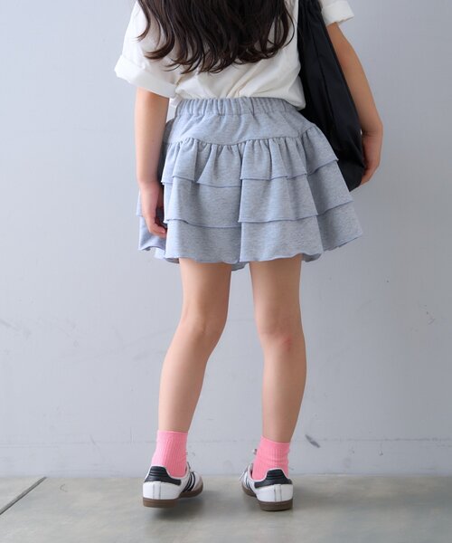 CIAOPANIC TYPY（チャオパニックティピー）の「【KIDS】ムジ花柄ティアードスコート（スカート・キッズ・グレー/ホワイト・SMALL/MEDIUM/LARGE/X-LARGE/XX-LARGE）」の8枚目の写真
