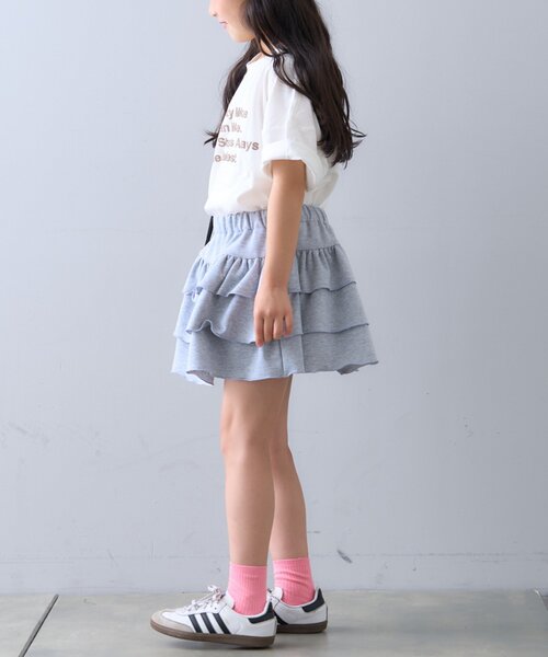 CIAOPANIC TYPY（チャオパニックティピー）の「【KIDS】ムジ花柄ティアードスコート（スカート・キッズ・グレー/ホワイト・SMALL/MEDIUM/LARGE/X-LARGE/XX-LARGE）」の11枚目の写真