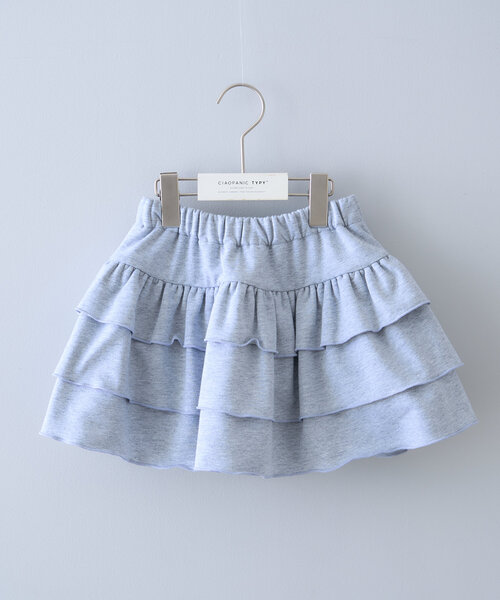 CIAOPANIC TYPY（チャオパニックティピー）の「【KIDS】ムジ花柄ティアードスコート（スカート・キッズ・グレー/ホワイト・SMALL/MEDIUM/LARGE/X-LARGE/XX-LARGE）」の3枚目の写真