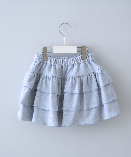 CIAOPANIC TYPY（チャオパニックティピー）の「【KIDS】ムジ花柄ティアードスコート（スカート・キッズ・グレー/ホワイト・SMALL/MEDIUM/LARGE/X-LARGE/XX-LARGE）」の4枚目の写真