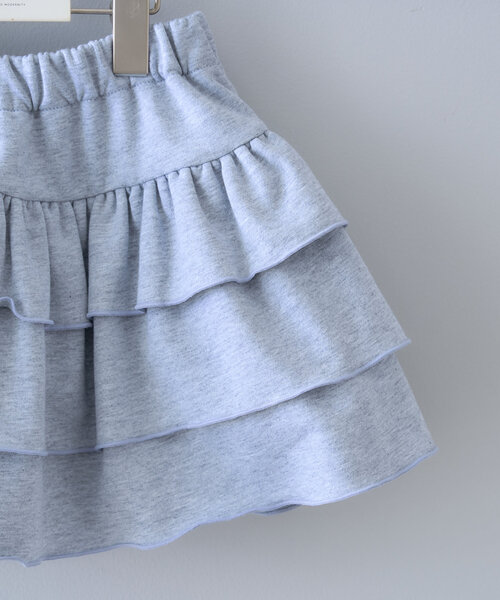 CIAOPANIC TYPY（チャオパニックティピー）の「【KIDS】ムジ花柄ティアードスコート（スカート・キッズ・グレー/ホワイト・SMALL/MEDIUM/LARGE/X-LARGE/XX-LARGE）」の6枚目の写真
