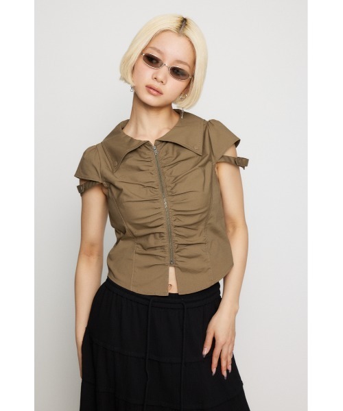 ネット即完LAGUAGEM FRONT GATHER COMPACT シャツ FRONT GATHER COMPACT シャツ（シャツ/ブラウス）｜LAGUA GEM