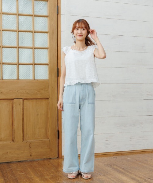 flower（フラワー）の「カットワークシューパフトップ（シャツ/ブラウス・レディース・ホワイト/ブラック・FREE）」の5枚目の写真