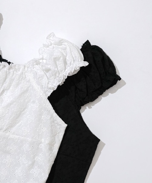 flower（フラワー）の「カットワークシューパフトップ（シャツ/ブラウス・レディース・ホワイト/ブラック・FREE）」の11枚目の写真