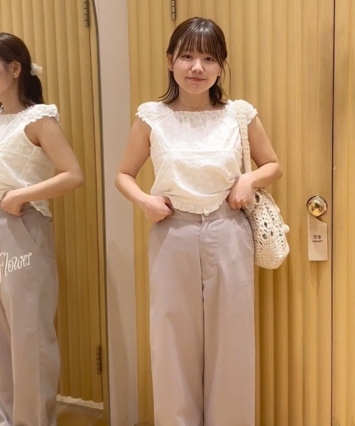 ブラウス シャツ カットワークシューパフトップ レディース セール】カットワークシューパフトップ（シャツ/ブラウス
