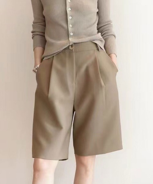 SallyLunn(サリーラン)の「ハーフタックパンツ(スラックス・レディース・ブラック/ベージュ・MEDIUM/LARGE)」の4枚目の写真