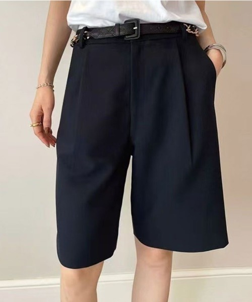 SallyLunn(サリーラン)の「ハーフタックパンツ(スラックス・レディース・ブラック/ベージュ・MEDIUM/LARGE)」の7枚目の写真