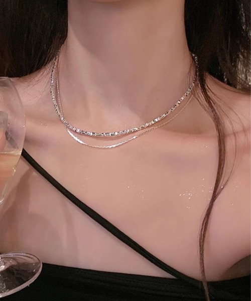 セール】YU-KA:デザインチェーン2連ネックレス design chain