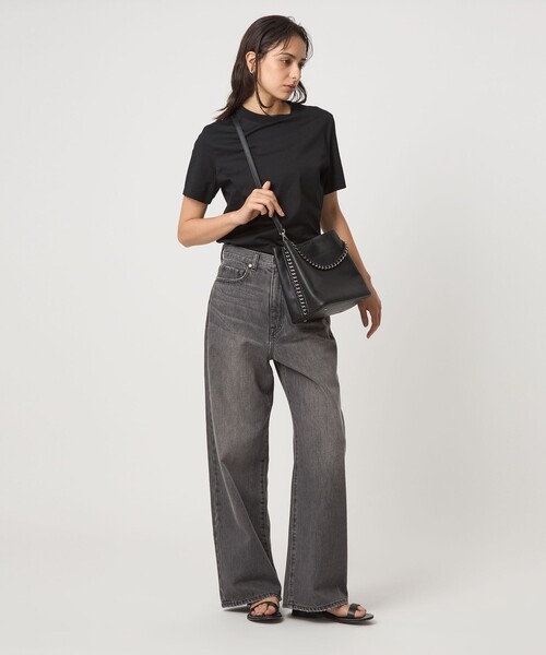   Jeans ショルダーバッグ 黒 セール】チェーンハンドル 2WAY スクエアバッグ ショルダーバッグ