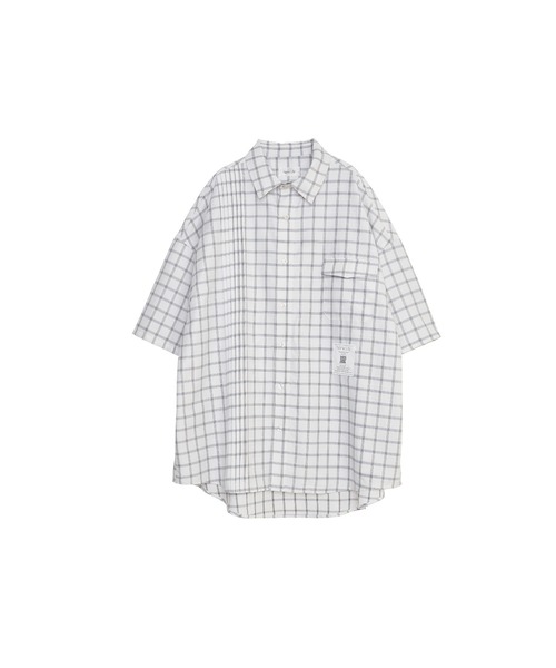 Nora Lily（ノラリリー）の「【Nora Lily】Echo Grid S/S Overshirt（シャツ/ブラウス・メンズ・ホワイト系/スカイブルー系・FREE）」の9枚目の写真