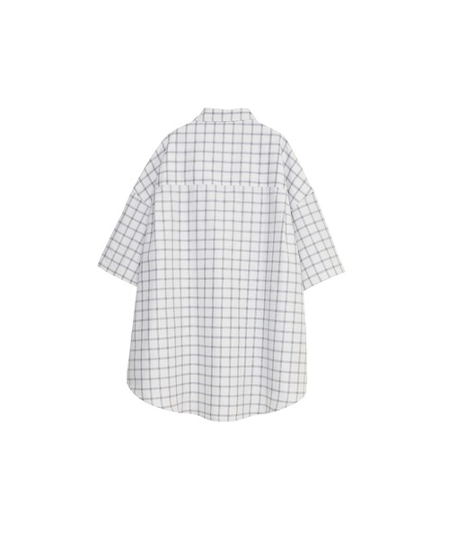 Nora Lily（ノラリリー）の「【Nora Lily】Echo Grid S/S Overshirt（シャツ/ブラウス・メンズ・ホワイト系/スカイブルー系・FREE）」の10枚目の写真