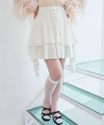 MAJESTIC LEGON | サイドラッフルティアードミニスカパン(スカート)