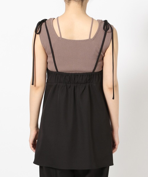 mysty woman(ミスティウーマン)の「ギャザーキャミチュニック&ストレートパンツセットアップ 577184(サロペット/オーバーオール・レディース・オフホワイト/ブラック・FREE)」の11枚目の写真