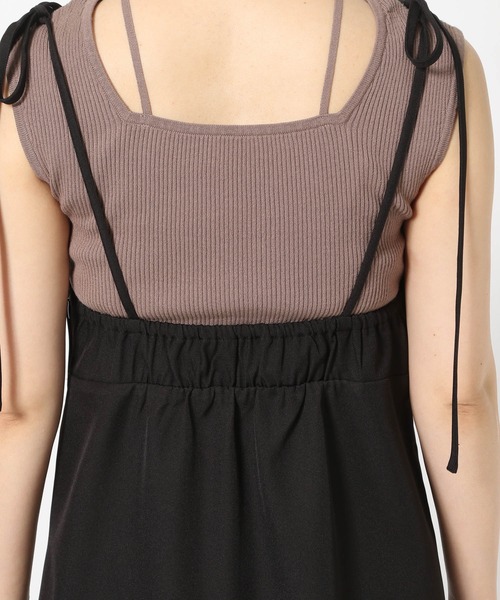 mysty woman(ミスティウーマン)の「ギャザーキャミチュニック&ストレートパンツセットアップ 577184(サロペット/オーバーオール・レディース・オフホワイト/ブラック・FREE)」の19枚目の写真