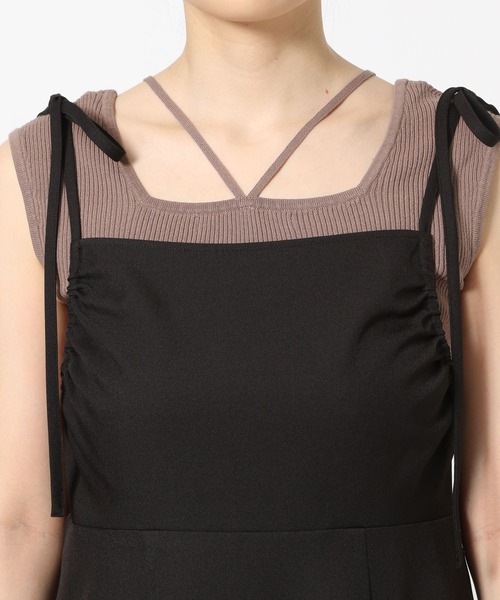 mysty woman(ミスティウーマン)の「ギャザーキャミチュニック&ストレートパンツセットアップ 577184(サロペット/オーバーオール・レディース・オフホワイト/ブラック・FREE)」の20枚目の写真