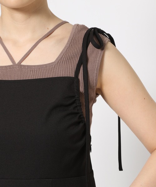 mysty woman(ミスティウーマン)の「ギャザーキャミチュニック&ストレートパンツセットアップ 577184(サロペット/オーバーオール・レディース・オフホワイト/ブラック・FREE)」の21枚目の写真