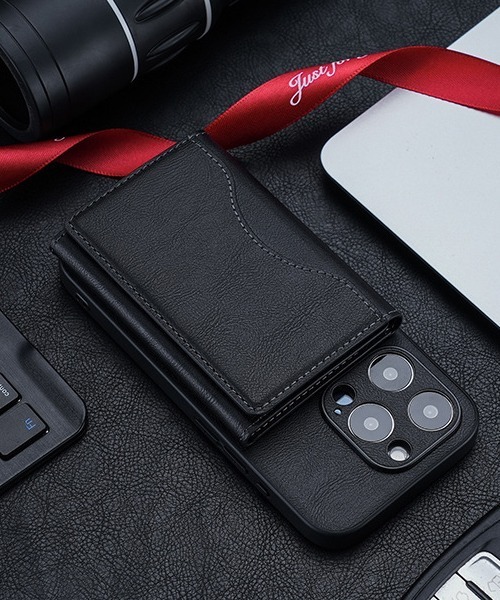 Fun & Daily(ファンアンドデイリー)の「MagSafe対応 iPhone Card Case & Wallet / アイフォン カードケース(スマホグッズ・メンズ・ネイビー/ブラウン/グリーン/ブラック/グレー・FREE)」の3枚目の写真