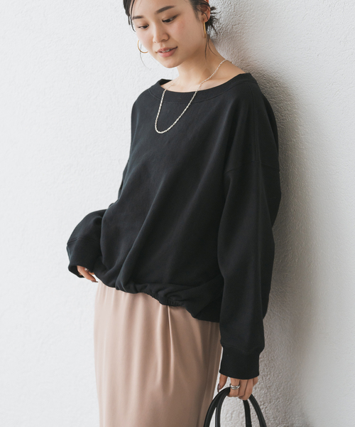 Noble（ノーブル）の「スビンコットンスウェットトップス（スウェット・レディース・ブラック/アイボリー・FREE）」の8枚目の写真