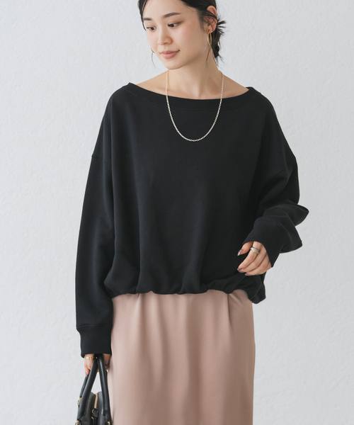 Noble（ノーブル）の「スビンコットンスウェットトップス（スウェット・レディース・ブラック/アイボリー・FREE）」の13枚目の写真