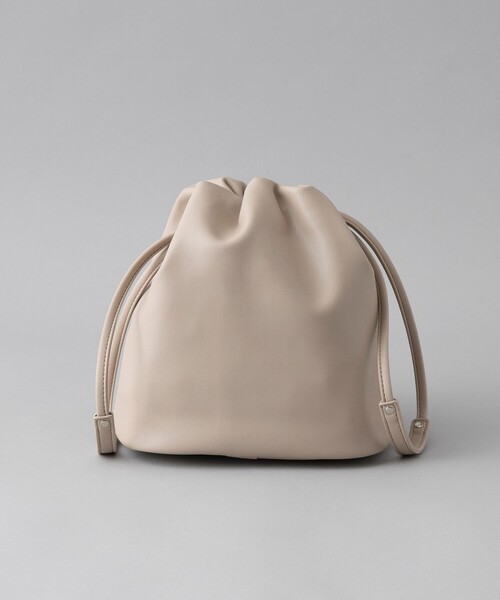 coen(コーエン)の「【新色追加】レザーライク巾着ショルダーバッグ(ショルダーバッグ・レディース・シルバー/ブラック/ブラウン/ベージュ/ダークブラウン/レッド・FREE)」の9枚目の写真