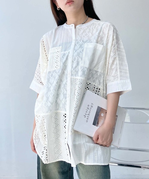 AS KNOW AS plus(アズノゥアズプラス)の「●シフリー ダブルポケット まぜまぜゆったりチュニックワンピ―ス(チュニック・レディース・ミント/チャコール/オフホワイト・FREE)」の4枚目の写真