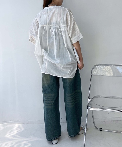 AS KNOW AS plus(アズノゥアズプラス)の「●シフリー ダブルポケット まぜまぜゆったりチュニックワンピ―ス(チュニック・レディース・ミント/チャコール/オフホワイト・FREE)」の10枚目の写真