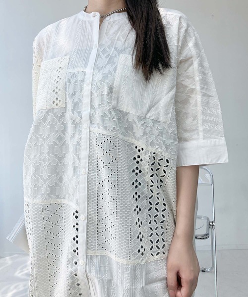 AS KNOW AS plus(アズノゥアズプラス)の「●シフリー ダブルポケット まぜまぜゆったりチュニックワンピ―ス(チュニック・レディース・ミント/チャコール/オフホワイト・FREE)」の7枚目の写真