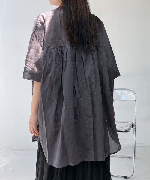 AS KNOW AS plus(アズノゥアズプラス)の「●シフリー ダブルポケット まぜまぜゆったりチュニックワンピ―ス(チュニック・レディース・ミント/チャコール/オフホワイト・FREE)」の15枚目の写真
