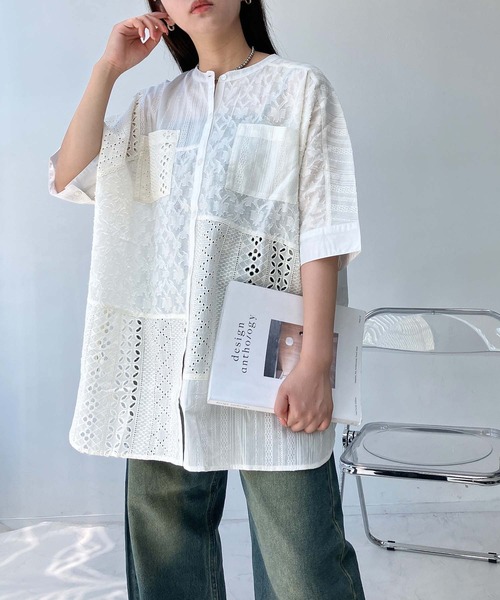 AS KNOW AS plus(アズノゥアズプラス)の「●シフリー ダブルポケット まぜまぜゆったりチュニックワンピ―ス(チュニック・レディース・ミント/チャコール/オフホワイト・FREE)」の6枚目の写真