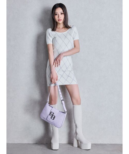 GYDA(ジェイダ)の「bijou quilting ニットワンピース(ワンピース・レディース・オフホワイト/ブラック・FREE)」の15枚目の写真