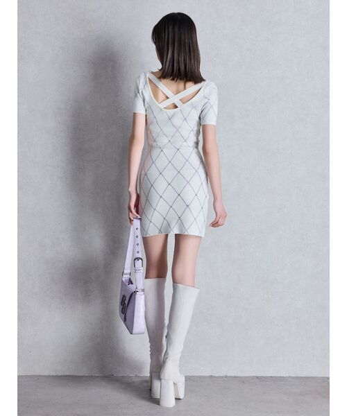 GYDA(ジェイダ)の「bijou quilting ニットワンピース(ワンピース・レディース・オフホワイト/ブラック・FREE)」の16枚目の写真