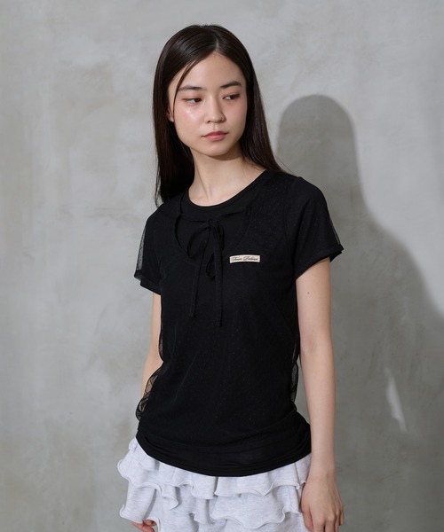 FCMM(エフシーエムエム)の「【日本限定】DOCKING TEE / ドッキングTEE(Tシャツ/カットソー・レディース・アイボリー/ブラック/グレー/チャコールグレー・SMALL/MEDIUM)」の3枚目の写真