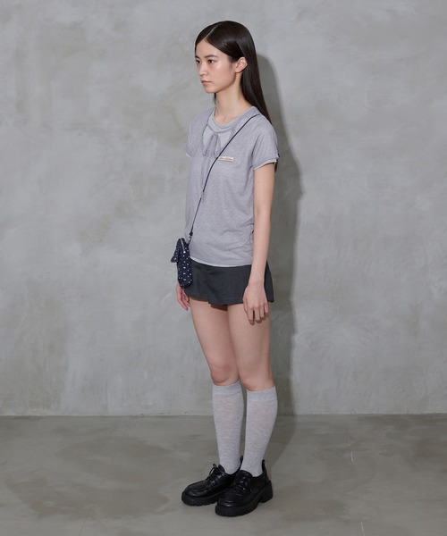 FCMM(エフシーエムエム)の「【日本限定】DOCKING TEE / ドッキングTEE(Tシャツ/カットソー・レディース・アイボリー/ブラック/グレー/チャコールグレー・SMALL/MEDIUM)」の11枚目の写真
