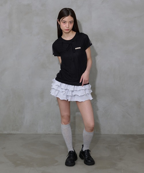 FCMM(エフシーエムエム)の「【日本限定】DOCKING TEE / ドッキングTEE(Tシャツ/カットソー・レディース・アイボリー/ブラック/グレー/チャコールグレー・SMALL/MEDIUM)」の5枚目の写真