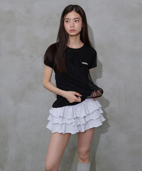 FCMM(エフシーエムエム)の「【日本限定】DOCKING TEE / ドッキングTEE(Tシャツ/カットソー・レディース・アイボリー/ブラック/グレー/チャコールグレー・SMALL/MEDIUM)」の7枚目の写真