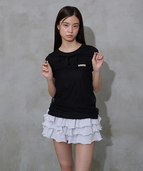FCMM(エフシーエムエム)の「【日本限定】DOCKING TEE / ドッキングTEE(Tシャツ/カットソー・レディース・アイボリー/ブラック/グレー/チャコールグレー・SMALL/MEDIUM)」の9枚目の写真