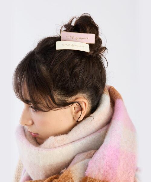 To b. by agnes b.（トゥービーバイアニエスベー）の「カラー エポキシ ヘアバレッタ（その他ヘアアクセサリー・レディース・ピンク・FREE）」の7枚目の写真