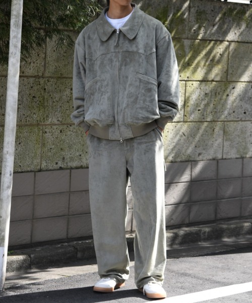 SUPERTHANKS(スーパーサンクス)の「スエード、合成皮革 ワイドZIPパンツFaux Suede Side-zip Wide Pants(その他パンツ・メンズ・ライトカーキ/ブラック/ブラック系その他・M/S/L)」の3枚目の写真