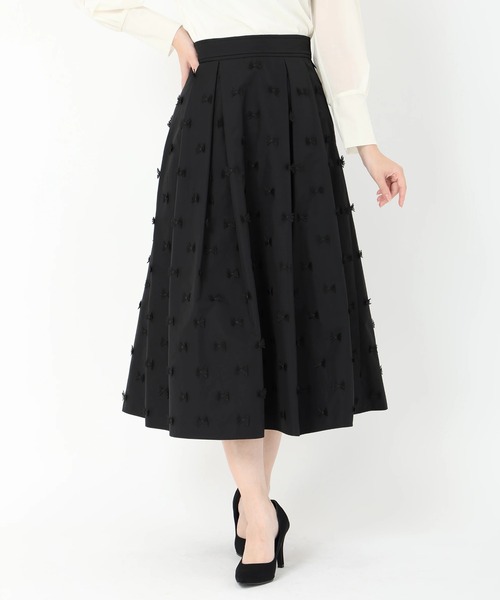STRAWBERRY-FIELDS（ストロベリーフィールズ）の「ルバンタフタ_リボン刺しゅうタフタスカート（スカート・レディース・ブラウン/ブラック・2）」の4枚目の写真