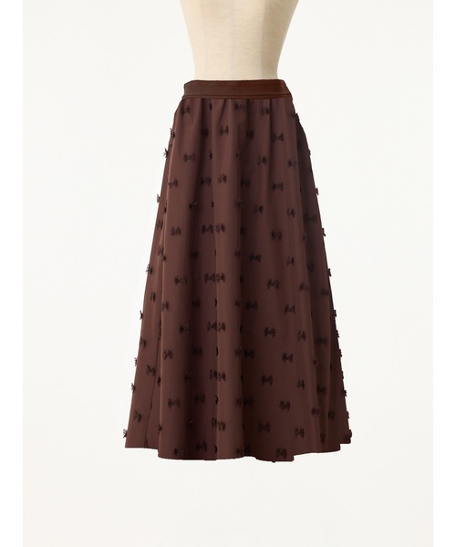 STRAWBERRY-FIELDS（ストロベリーフィールズ）の「ルバンタフタ_リボン刺しゅうタフタスカート（スカート・レディース・ブラウン/ブラック・2）」の11枚目の写真