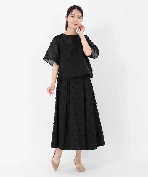 STRAWBERRY-FIELDS（ストロベリーフィールズ）の「ルバンタフタ_リボン刺しゅうタフタスカート（スカート・レディース・ブラウン/ブラック・2）」の12枚目の写真