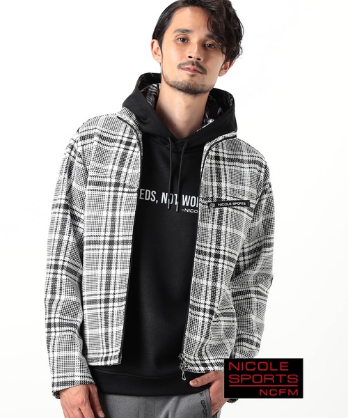 NICOLE CLUB FOR MEN（ニコルクラブフォーメン）の「【NICOLE SPORTS】ダンボールニットスタンドブルゾン（その他アウター・メンズ・オフホワイト/ブラック/ターコイズブルー/その他・MEDIUM/LARGE/X-LARGE）」の4枚目の写真