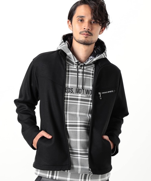 NICOLE CLUB FOR MEN（ニコルクラブフォーメン）の「【NICOLE SPORTS】ダンボールニットスタンドブルゾン（その他アウター・メンズ・オフホワイト/ブラック/ターコイズブルー/その他・MEDIUM/LARGE/X-LARGE）」の3枚目の写真